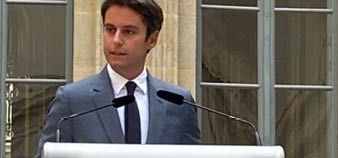 Le ministre de l'Éducation nationale, Gabriel Attal lors de sa conférence de presse de rentrée, lundi 28 août 2023.