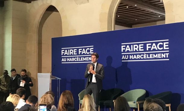 L'ancien Premier ministre, Gabriel Attal, lors du lancement de l'association Faire face, le 6 novembre 2024.